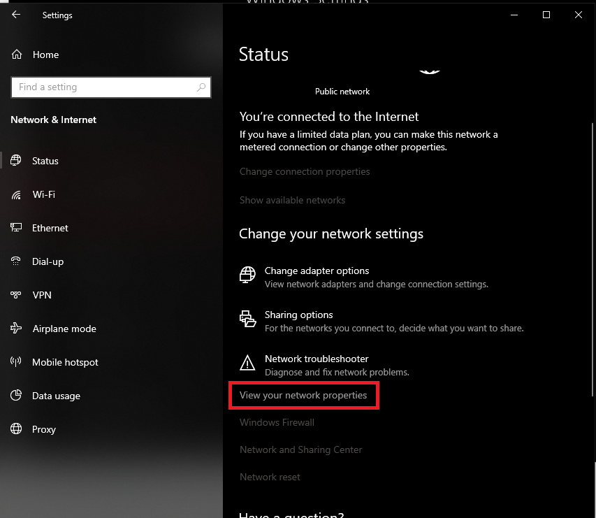 Network status