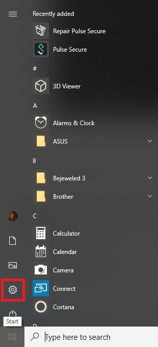 Windows Start menu