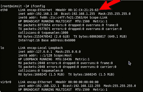 how to find device mac address in ubuntu